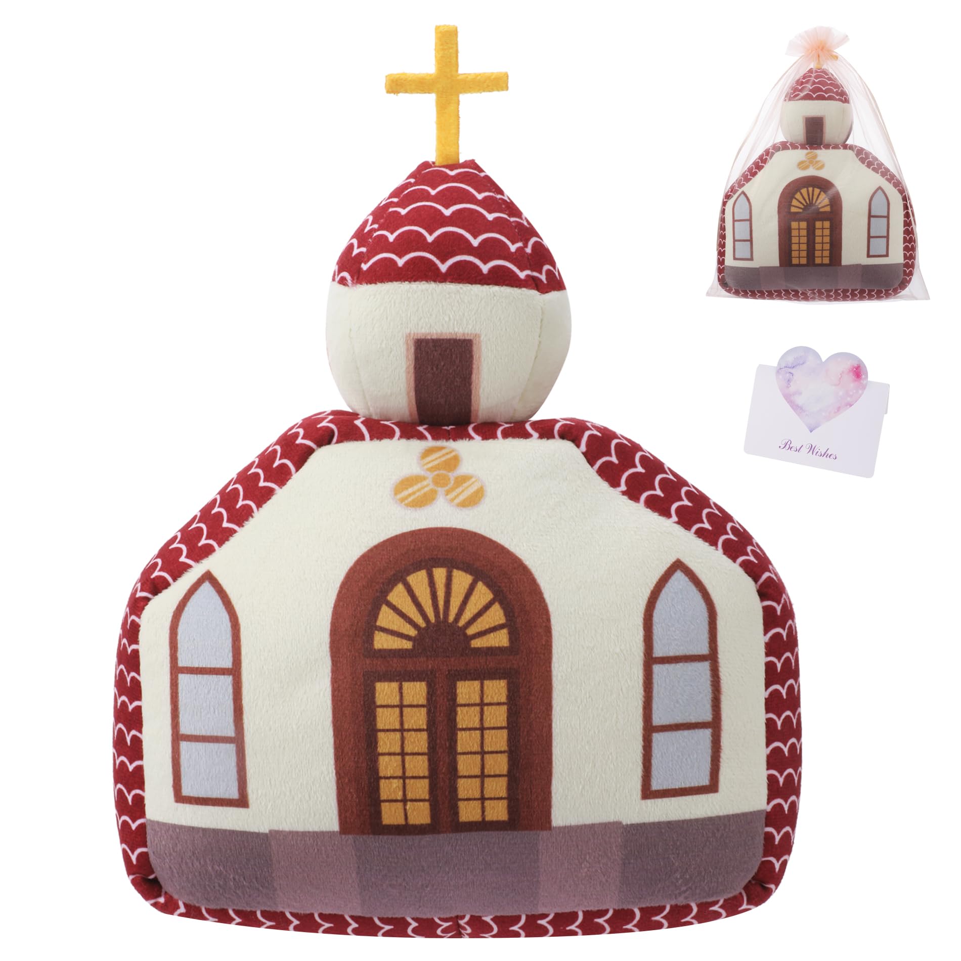 Leyoha Christian Gift Church Plush Pillow - Cross Plush Soft Church Stuffed Animal, Inspiring Kids ' Plush Toy Pillow, 12 Inch